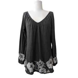 Johnny Was JW Los Angeles Joy, Love, Light vintage embroidered knit top